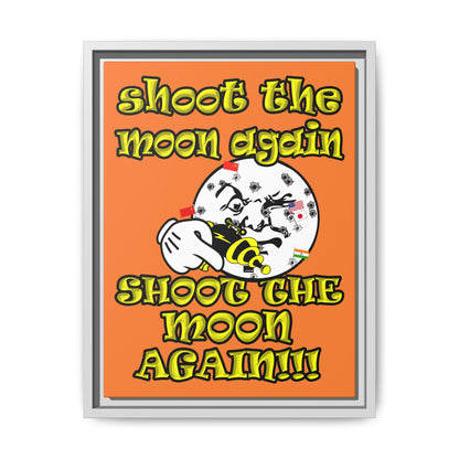 shoot the moon again - framed canvas art (crusta)