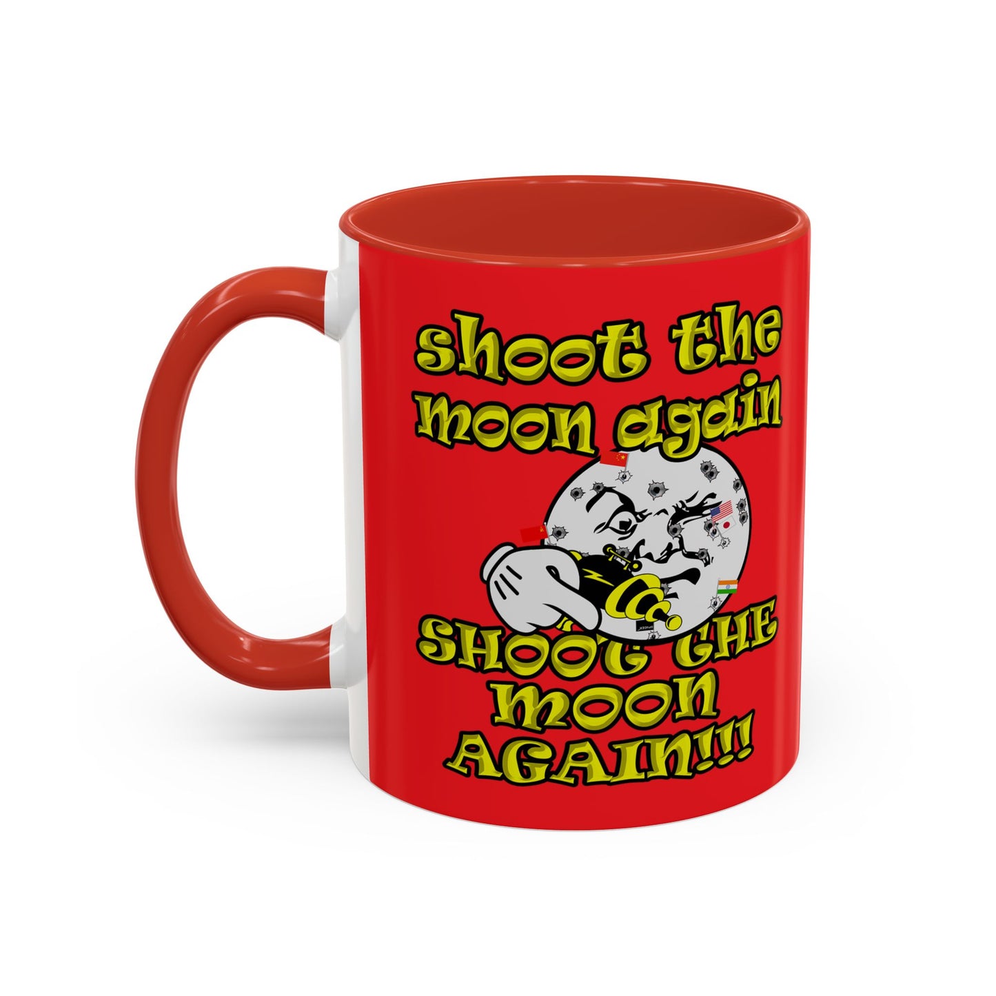 shoot the moon again - Accent Mug (red)
