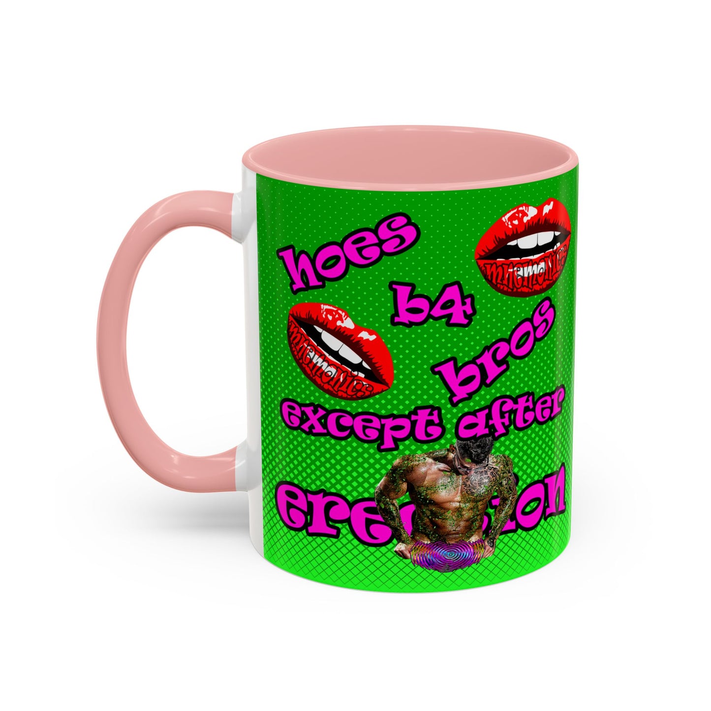 hoes b4 bros - Accent Mug (logo green)