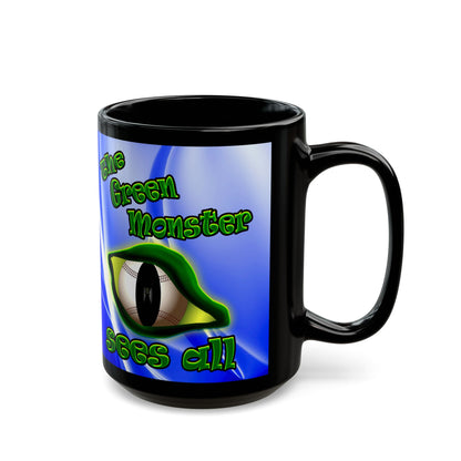 green monster - Black Mug (blue-white wave)