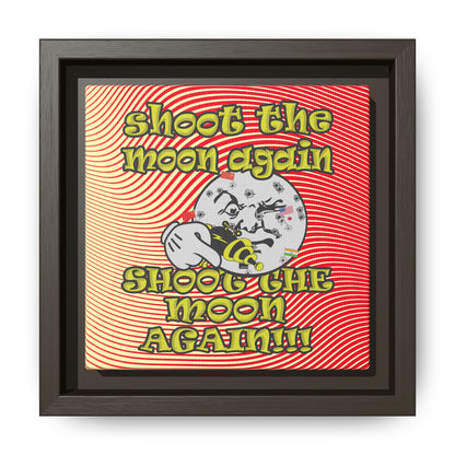 shoot the moon again - framed canvas art (yellow-orange wave)