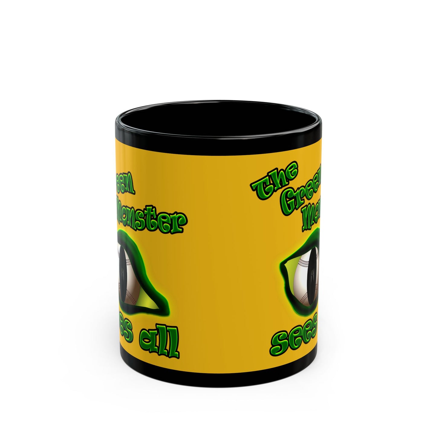 green monster - Black Mug (yellow)