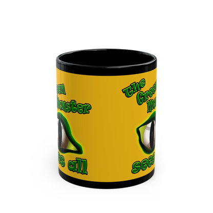 green monster - Black Mug (yellow)