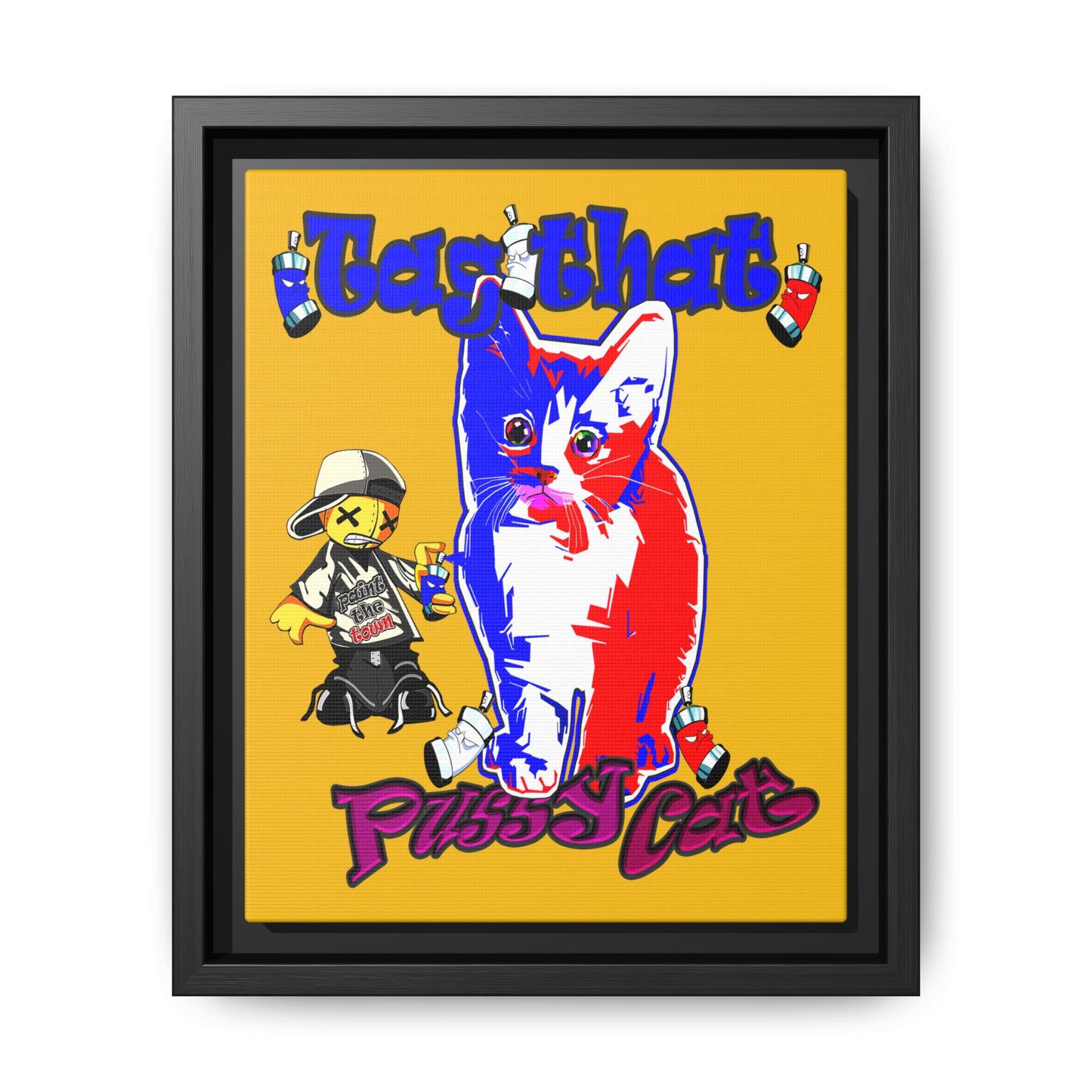 tag that - framed canvas art (yellow)