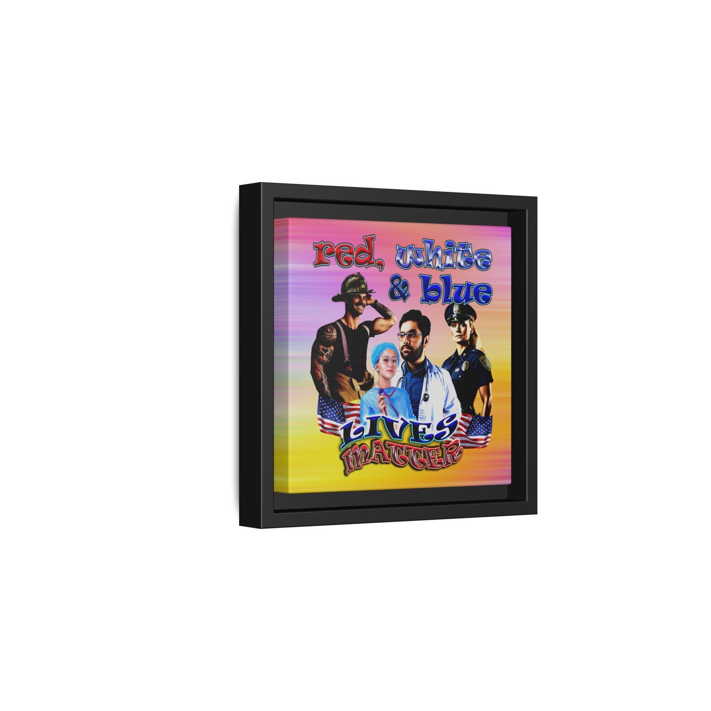 rw&b lives matter - framed canvas art (color blur)
