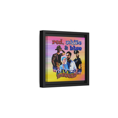 rw&b lives matter - framed canvas art (color blur)