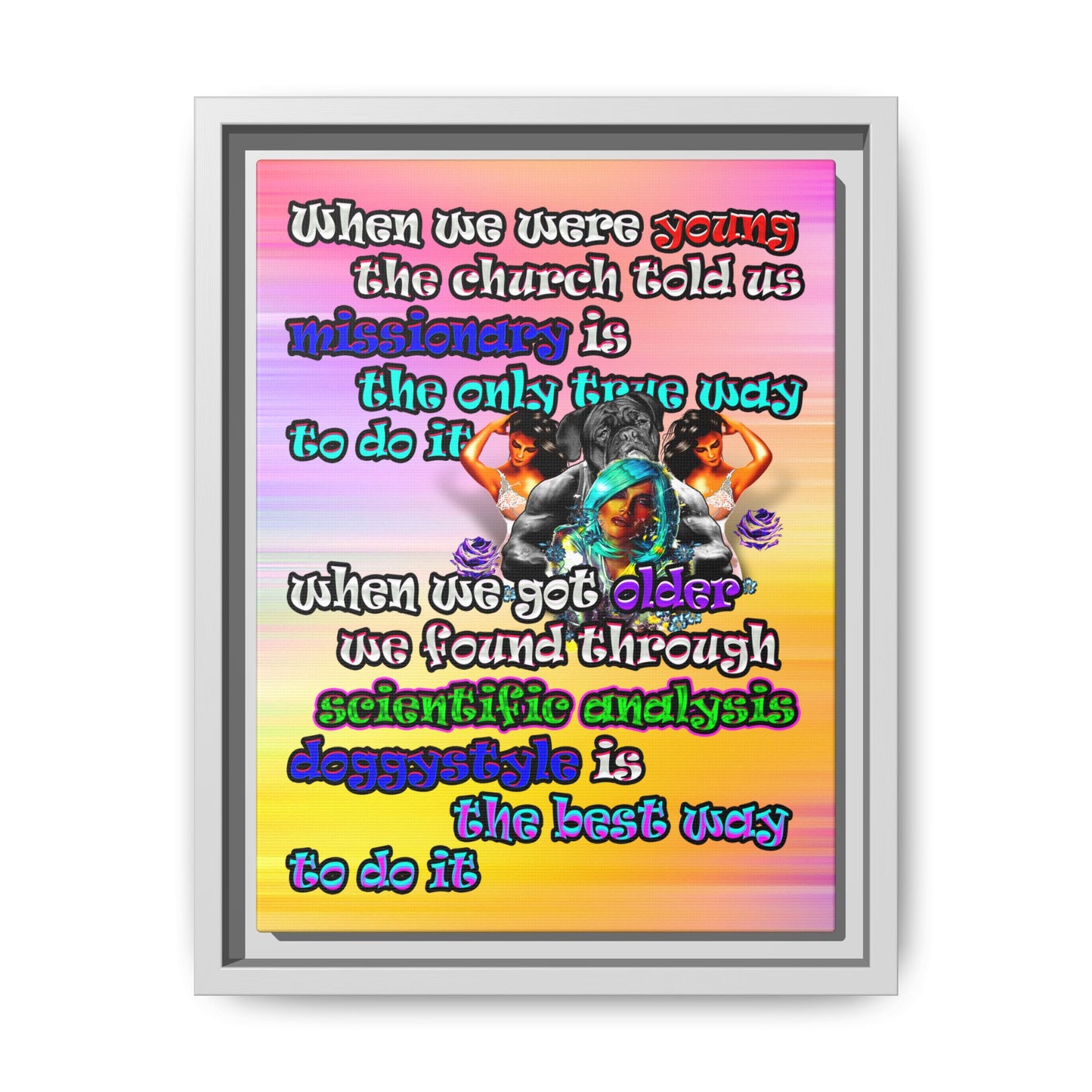 doggystyle - framed canvas art (color blur)
