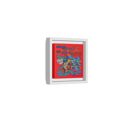 drop the beat - framed canvas art (red)