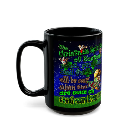 christmas spirits of boston - Black Mug ('snoops' background)