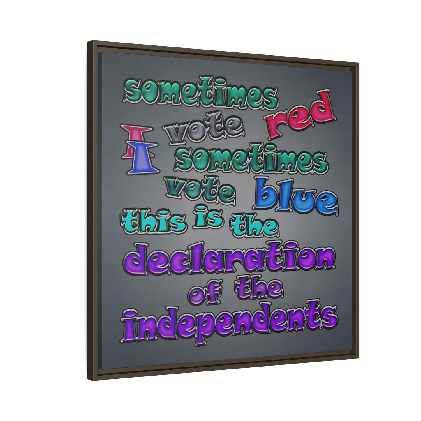 declaration of the independents - framed canvas art (grey-light grey)