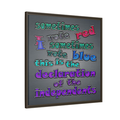 declaration of the independents - framed canvas art (grey-light grey)