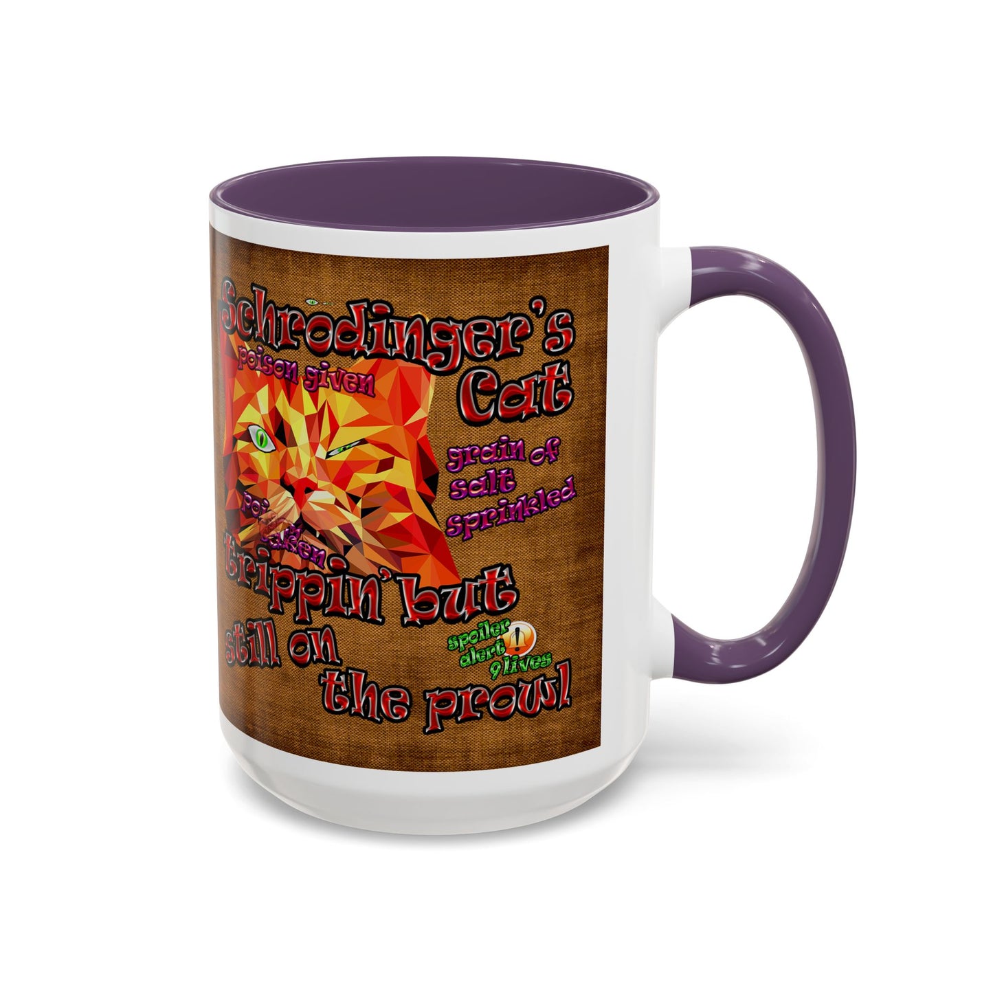 schrodinger's cat - Accent Mug (brown papyrus)