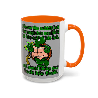 turtle race - Accent Mug (light grey)