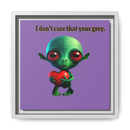 I don't care that your grey - framed canvas art (light purple)