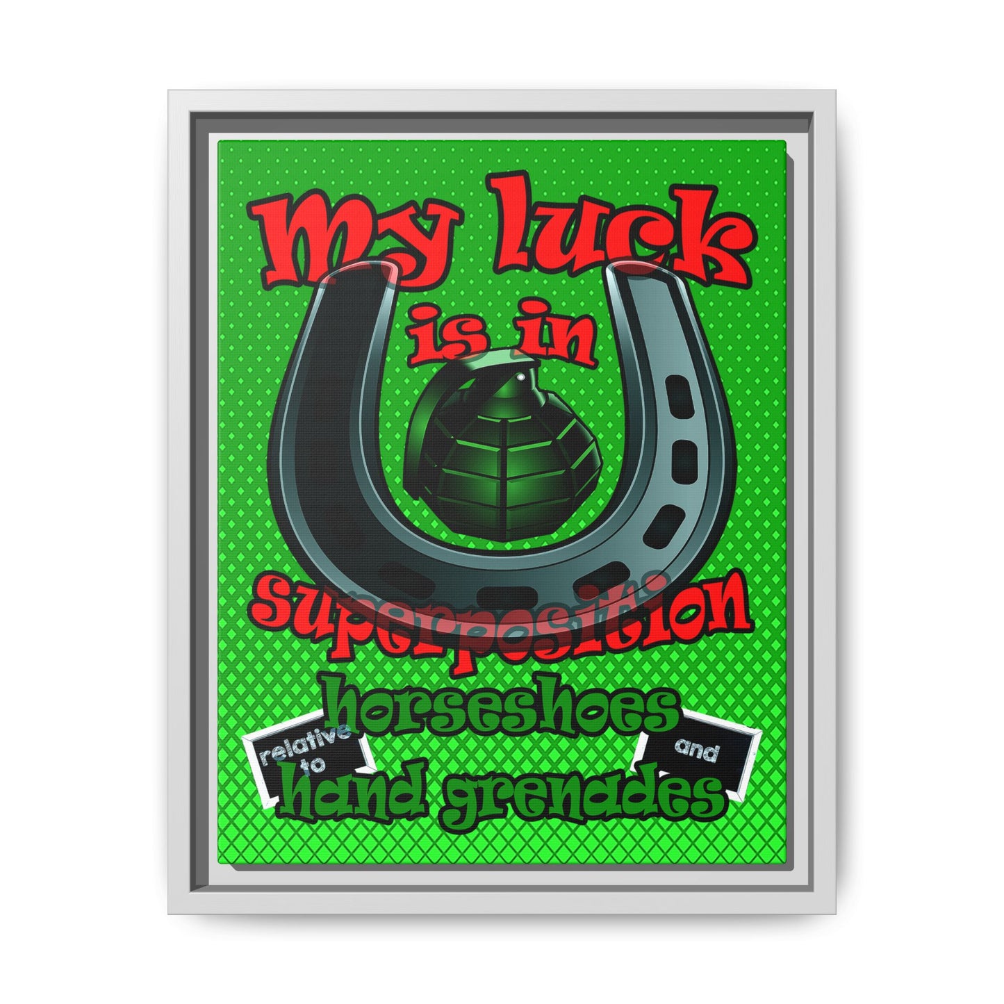 my luck - framed canvas art (logo green)