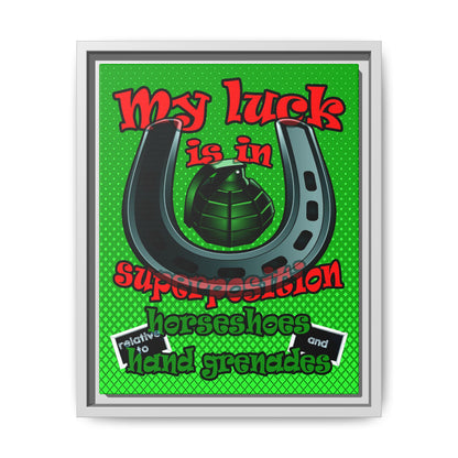 my luck - framed canvas art (logo green)