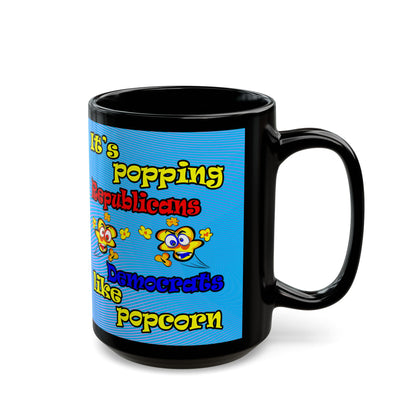 popping like popcorn - Black Mug (light blue-purple wave)