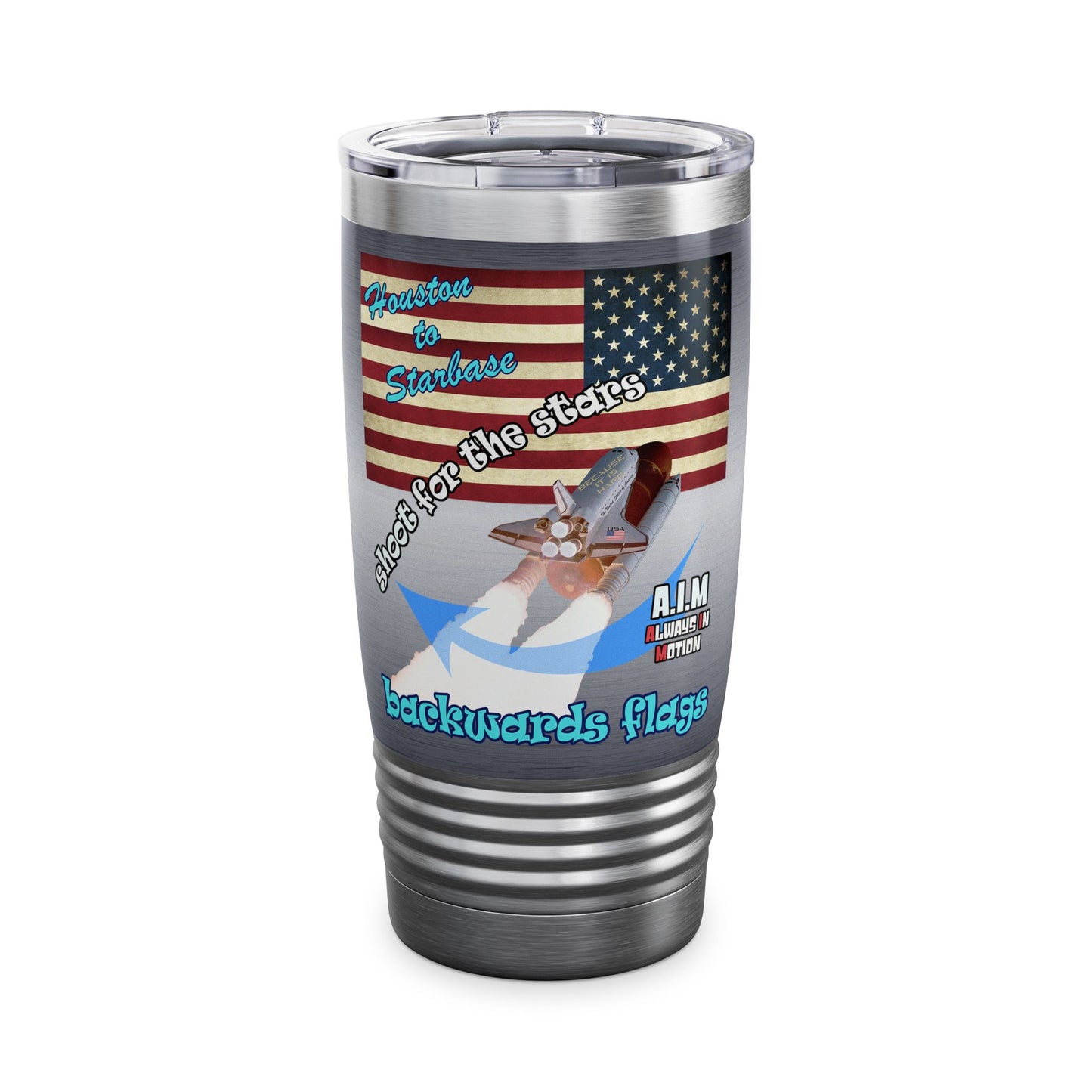 shoot for the stars - Ringneck Tumbler, 20oz (brushed nickel)