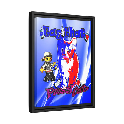 tag that - framed canvas art (blue-white wave)