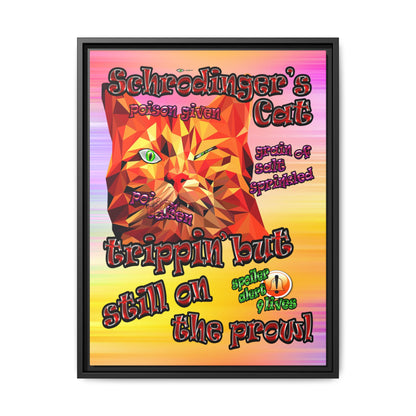 schrodinger's cat - framed canvas art (color blur)