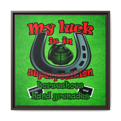 my luck - framed canvas art (green turf)