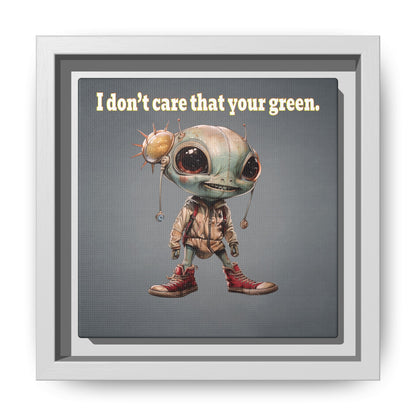 I don't care that your green - framed canvas art (grey-light grey)