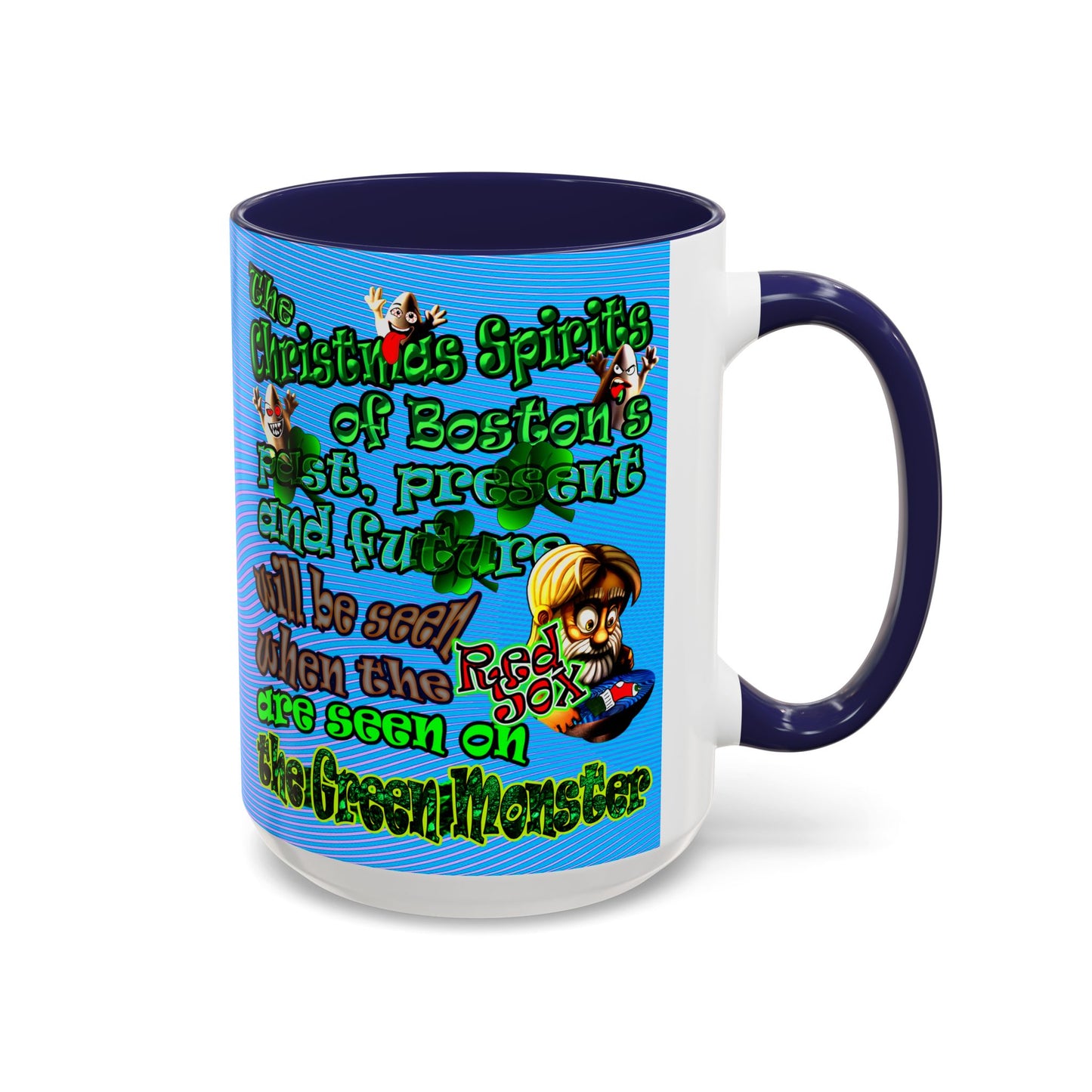 christmas spirits of boston - Accent Mug (light blue-purple wave)