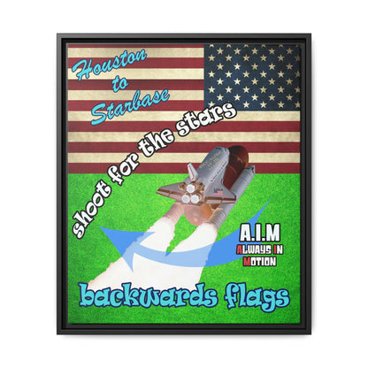 shoot for the stars - framed canvas art (green turf)