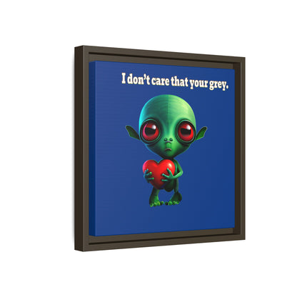 I don't care that your grey - framed canvas art (dark blue)