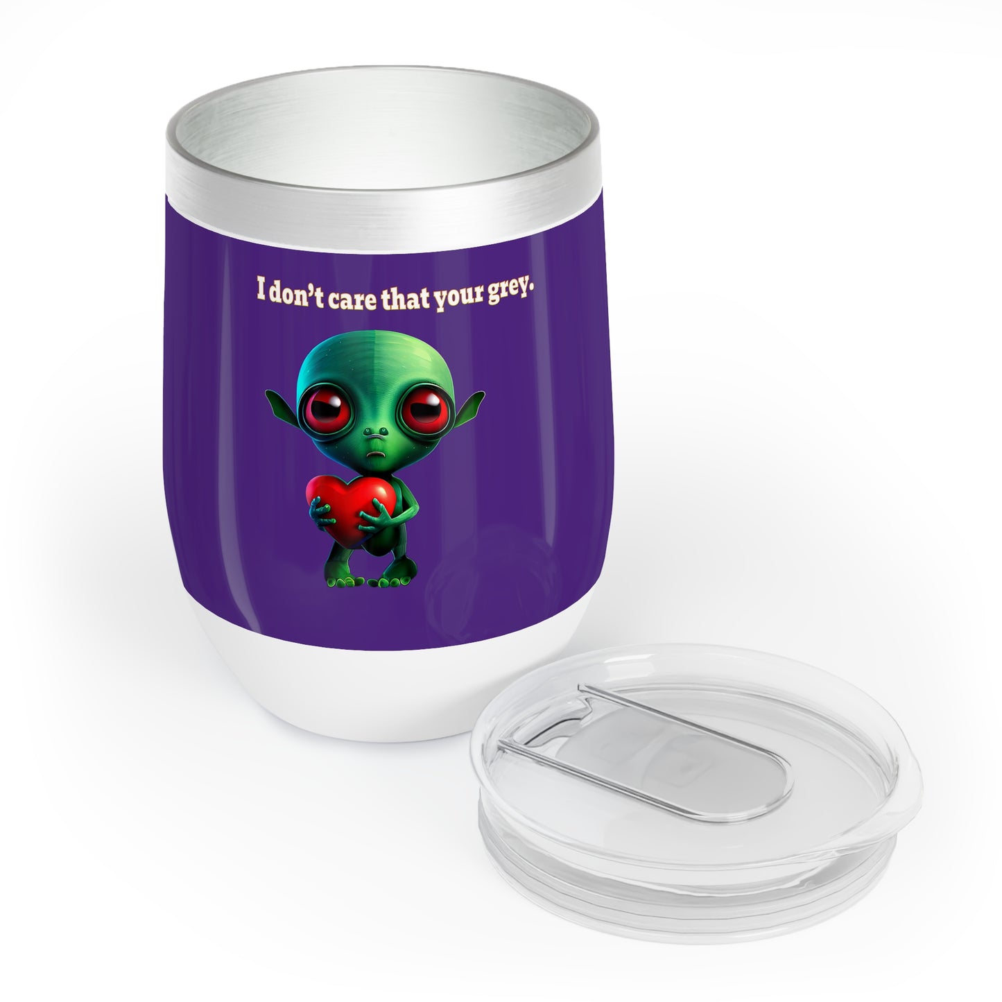 I don't care that your grey - Chill Wine Tumbler (purple)