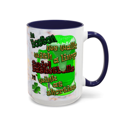 celtics logo - Accent Mug (white marble)
