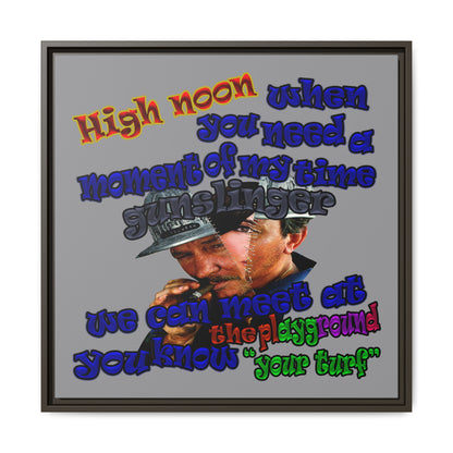 high noon - framed canvas art (grey)