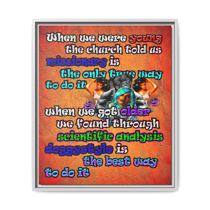 doggystyle - framed canvas art (burnt orange)