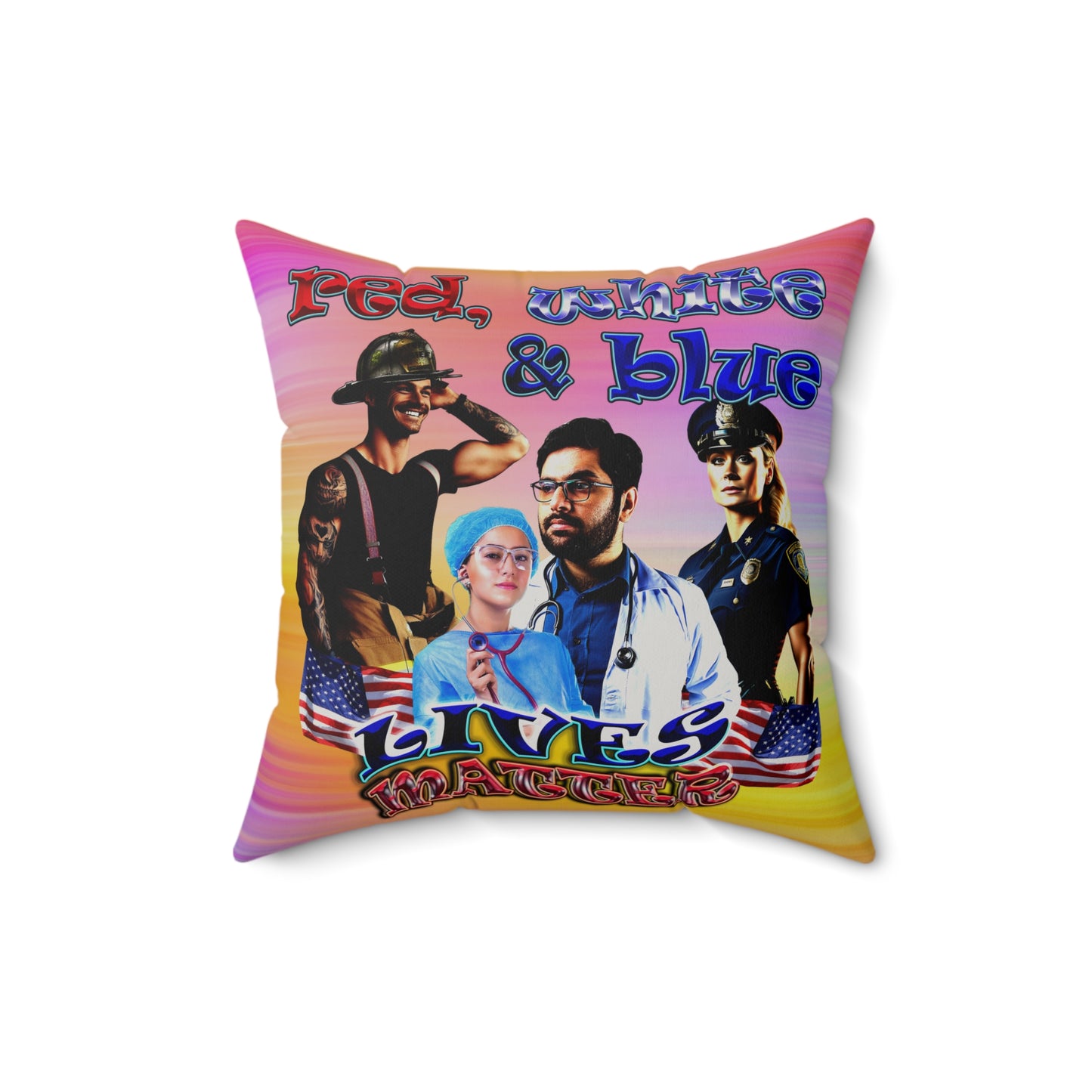 rw&b lives matter - Faux Suede Square Pillow - (color blur)