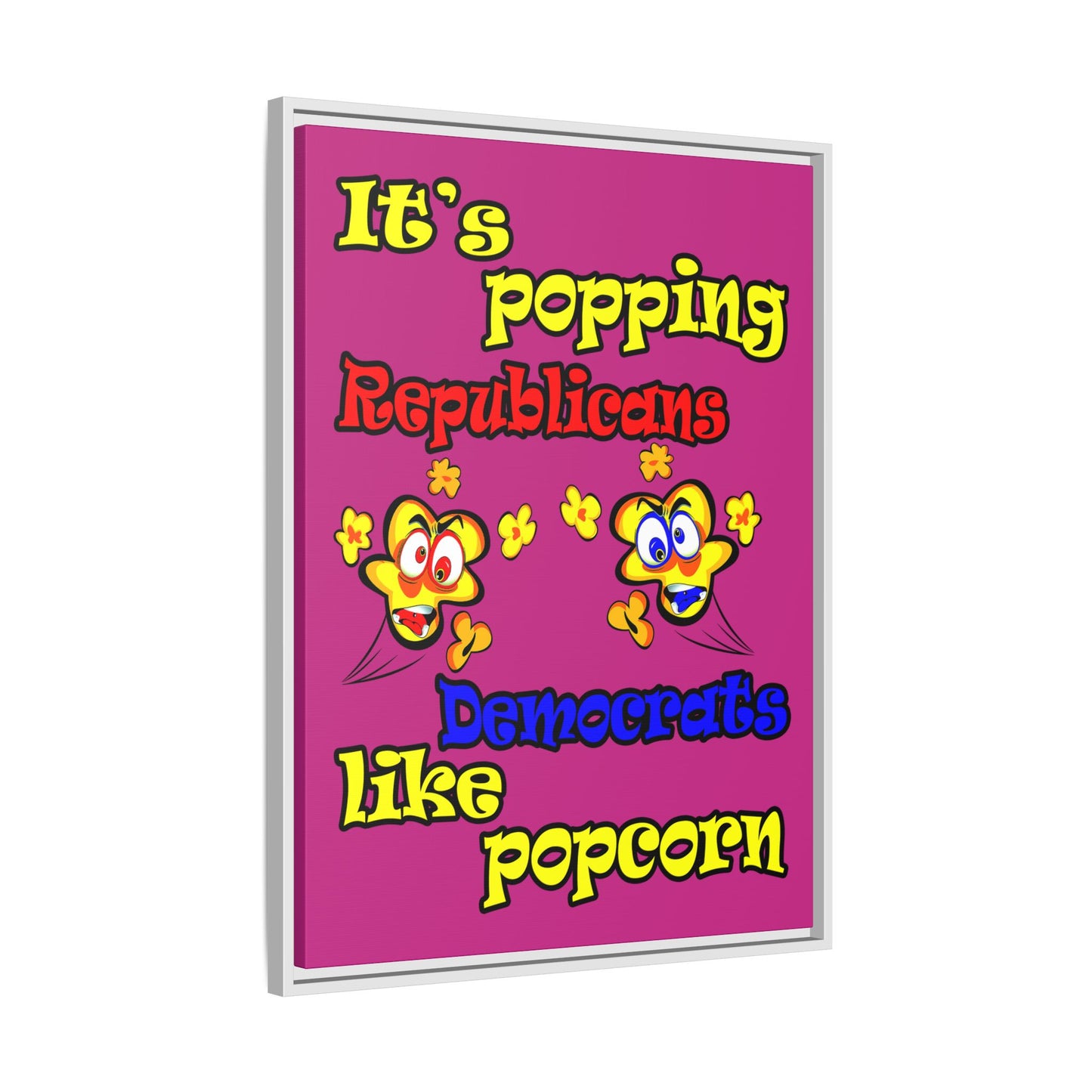 popping like popcorn - framed canvas art (pink)