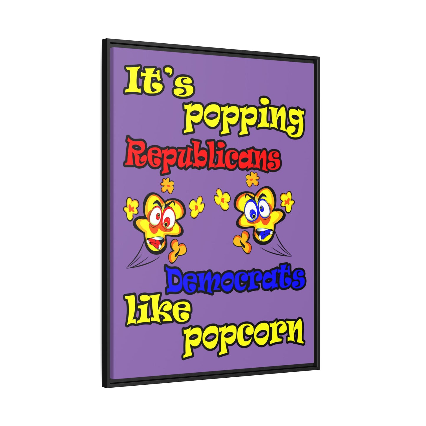 popping like popcorn - framed canvas art (light purple)