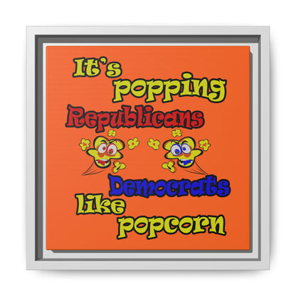 popping like popcorn - framed canvas art (orange)