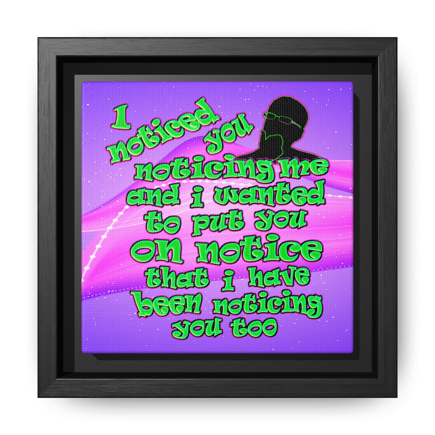 noticed you noticing - framed canvas art (purple-pink wave)