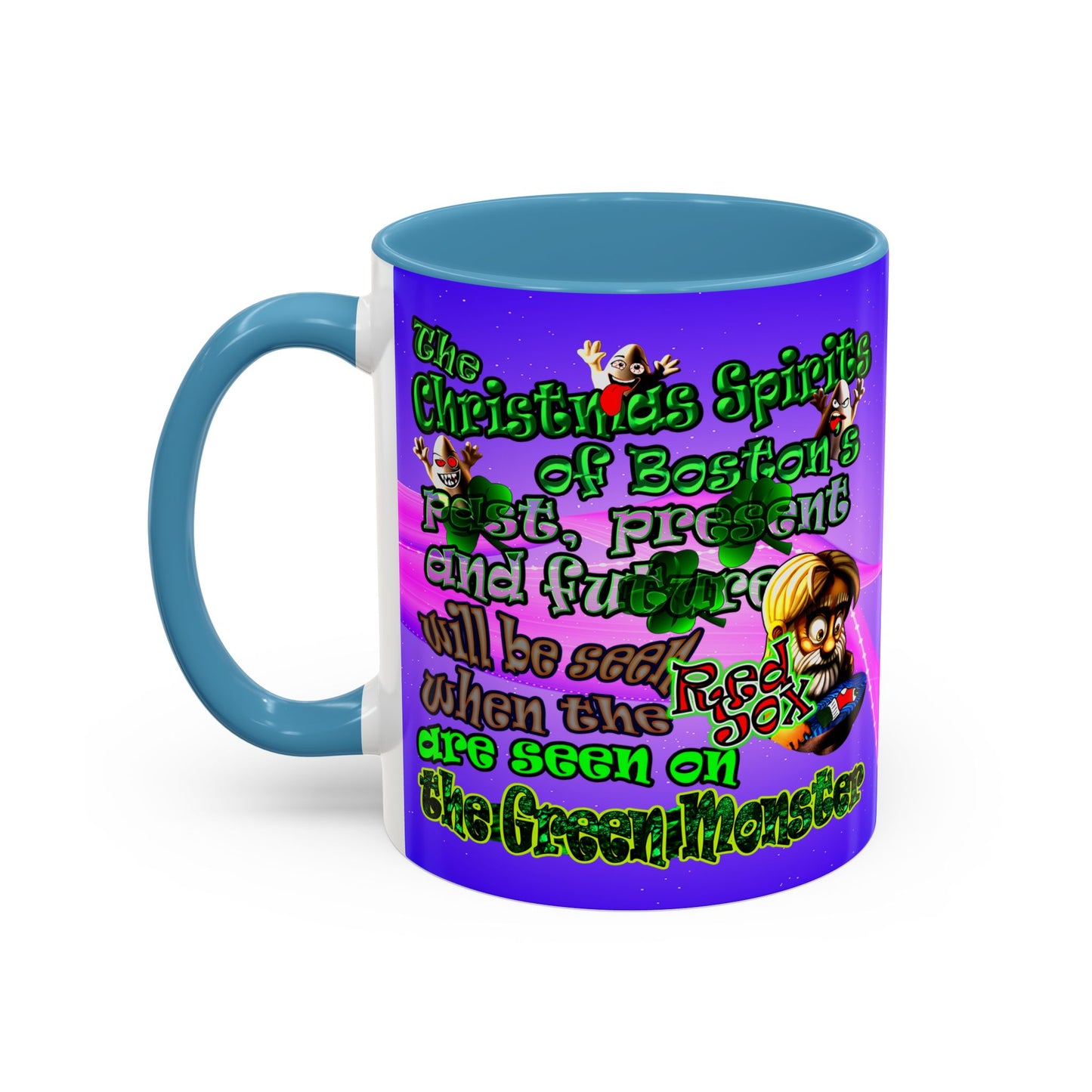 christmas spirits of boston - Accent Mug (purple-pink wave)