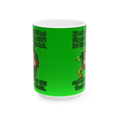 turtle race - White Mug (logo green)
