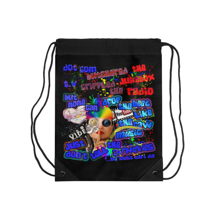 drop the beat - Drawstring Bag (black)