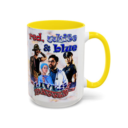 rw&b lives matter - Accent Mug (white marble)