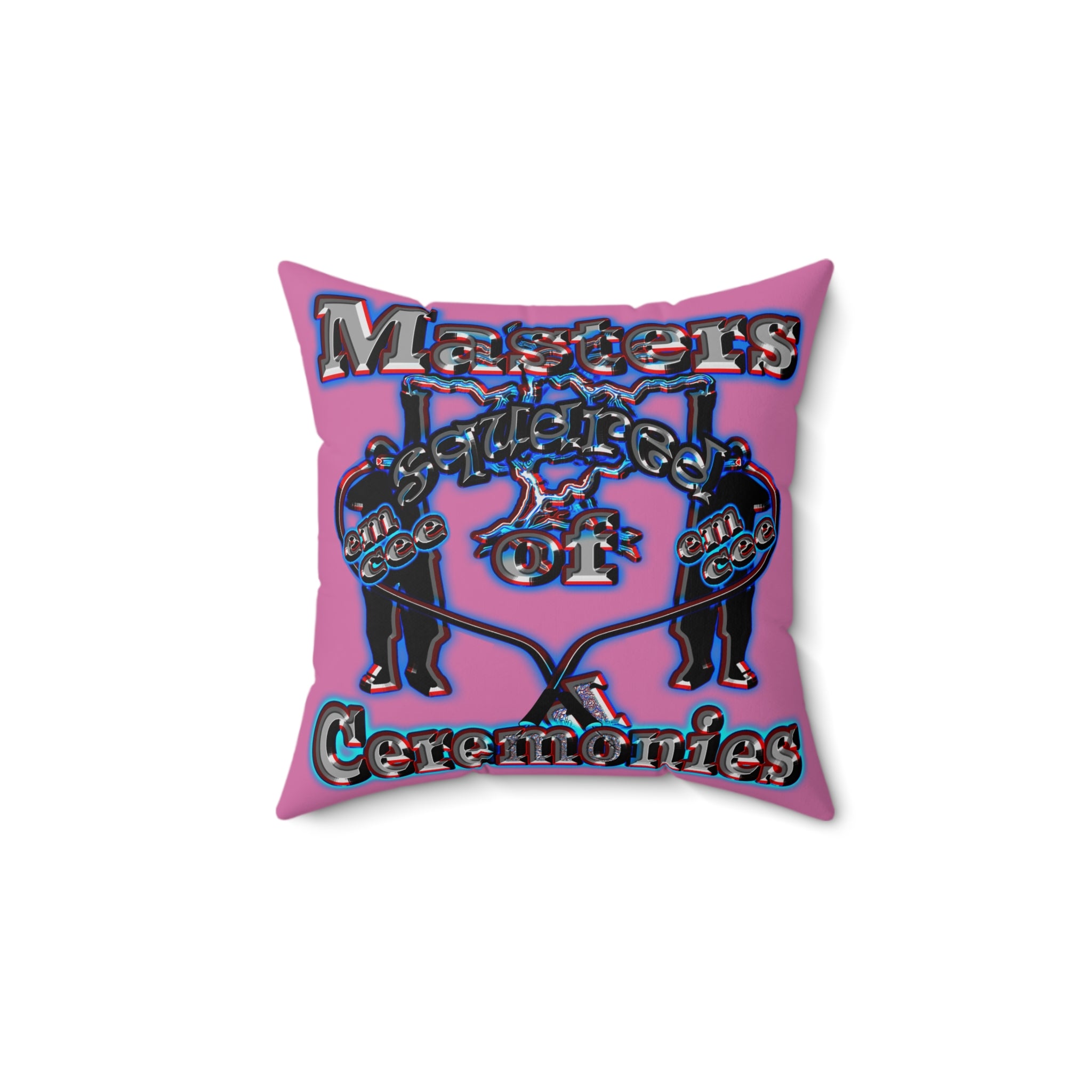 em cee squared - Spun Polyester Square Pillow - (light pink)