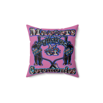 em cee squared - Spun Polyester Square Pillow - (light pink)