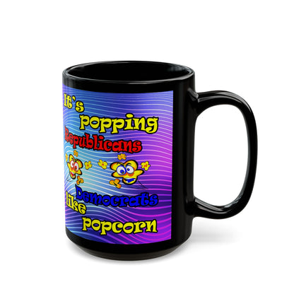 popping like popcorn - Black Mug (purple wave)