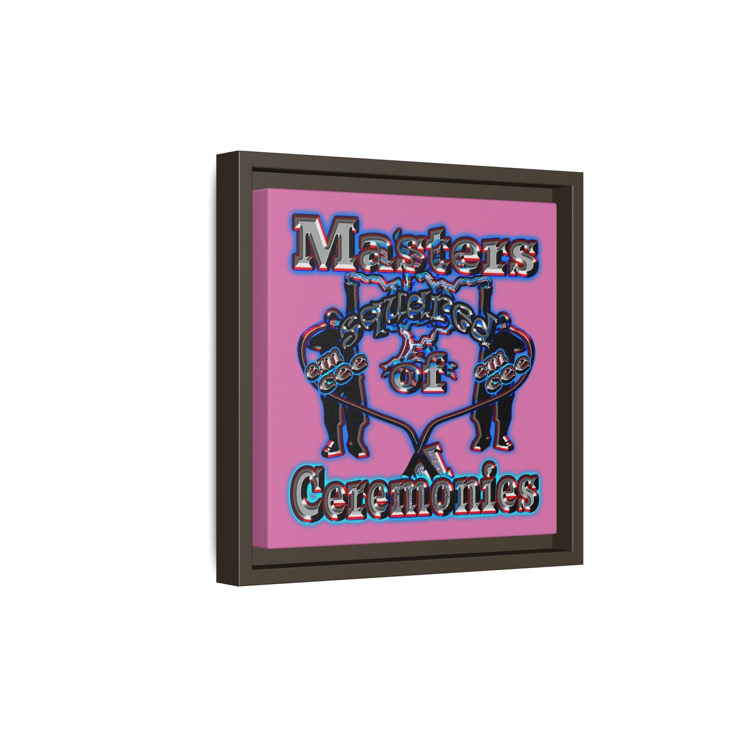 em cee squared - framed canvas art (light pink)