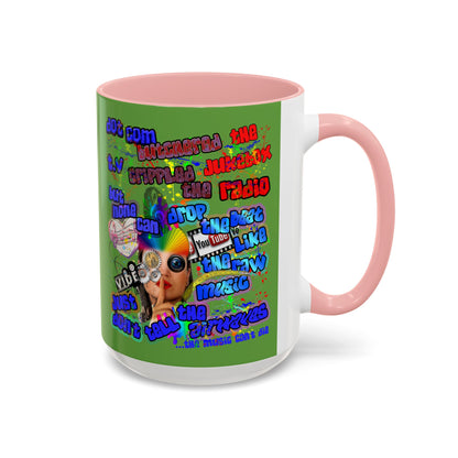 drop the beat - Accent Mug (green)