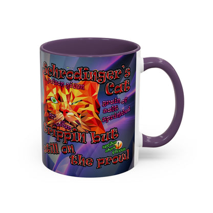 schrodinger's cat - Accent Mug (grey-pink wave)