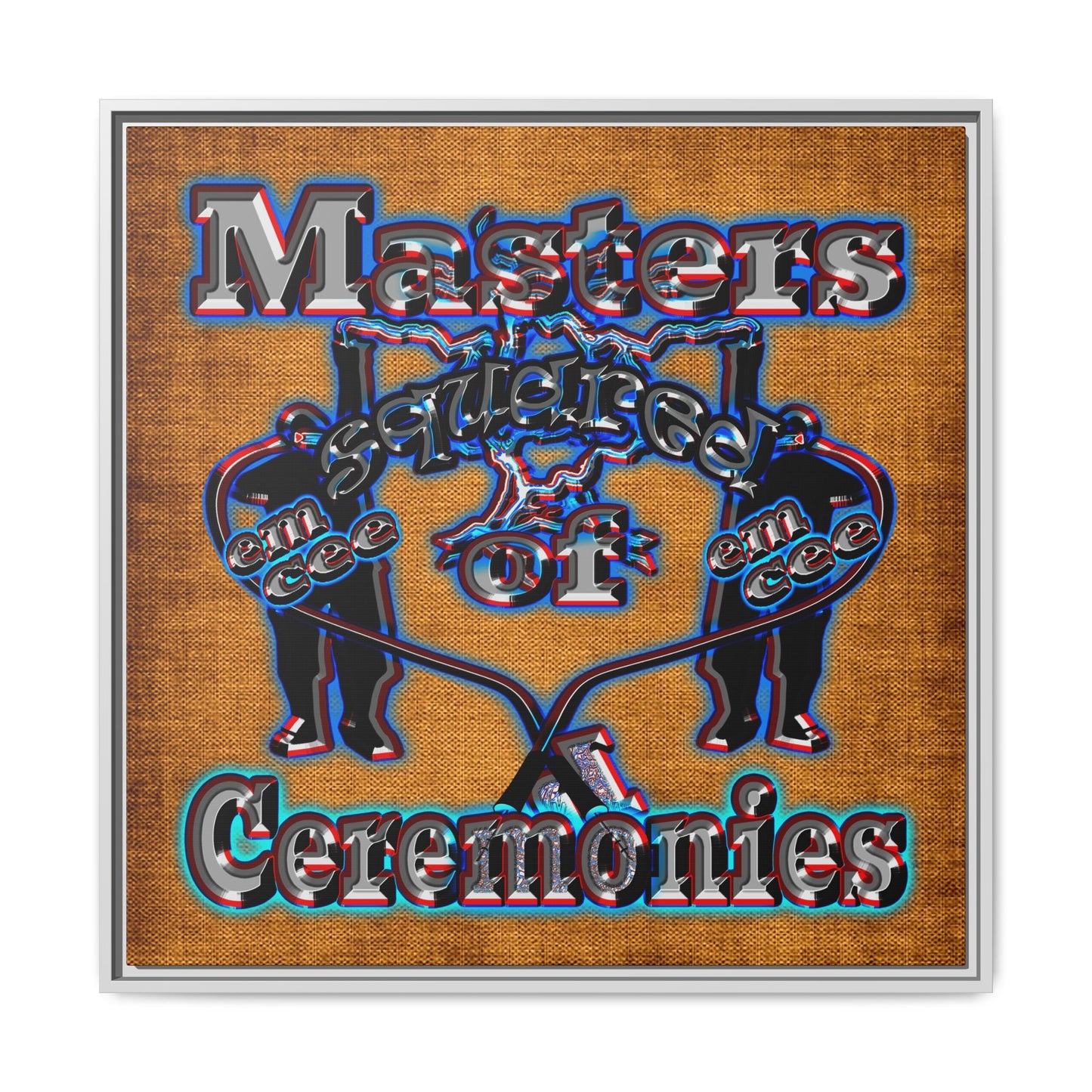 em cee squared - framed canvas art (brown papyrus)