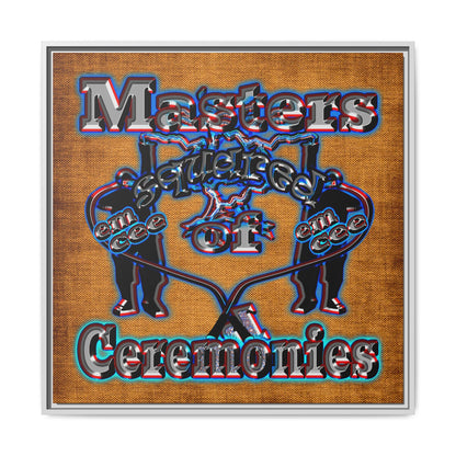 em cee squared - framed canvas art (brown papyrus)
